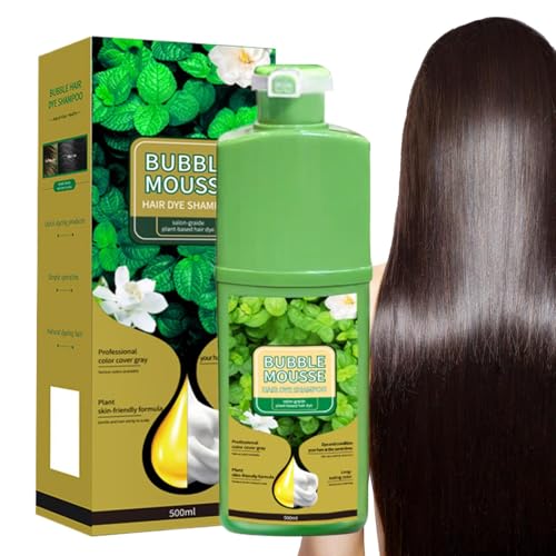 Tinte Para El Cabello En Espuma - Tinte Para El Cabello Vegetal Con Burbujas De 500 Ml | Champú Teñido De Larga Duración Para Hombres Y Mujeres, Diario, Hogar, Salón, Baño, Viajes, Al Aire Libre, Prof