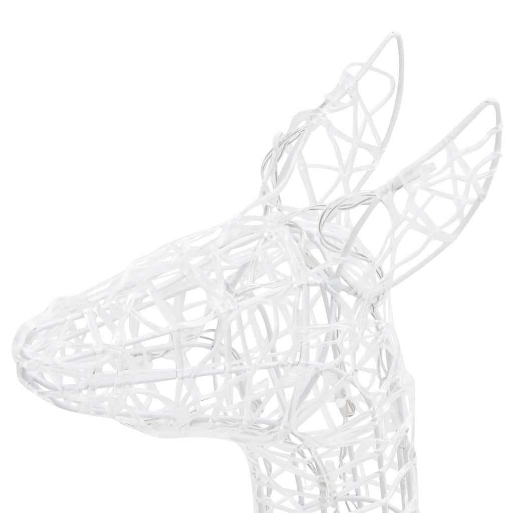vidaXL Decoración Navideña Renos de Acrílico 300 LED Ornamento Adorno Festivos Navidad Iluminados Exhibición Jardín Vacaciones Blanco Cálido