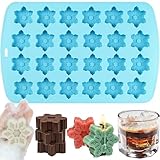 Snowflake Silicone Mold, 24 Cavity Christmas Snowflake Molds Silicone for Chocolate, Candy, Soaps Making, Ice Cubes, Candles
