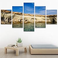 SIGNWIN 5 Panel Canvas Wall Art Modern Art Beach Coastal Multicolor Photography Relax/Calm Romantics for Home Decorations Ready to Hang - 60
