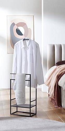 HAKU Möbel Herrendiener schwarz, Metall - Maße: B 47 cm x H 128 cm x T 26 cm, Style: Modern