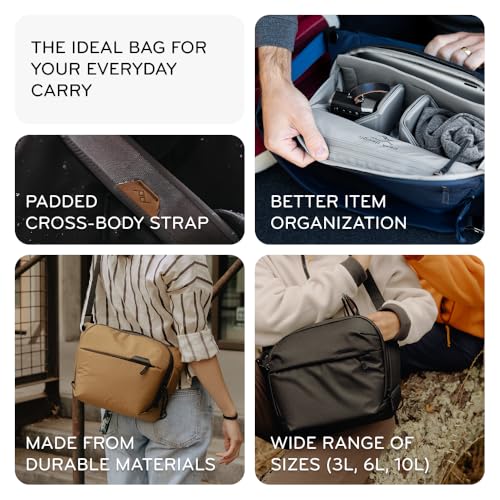 Peak Design Everyday Sling 6L, Kelp, Padded Adjustable Shoulder Strap for Crossbody or Waist Carry, FlexFold Dividers, Ideal for Carrying Cameras or Everyday Essentials, Sling Bag for Men and Women