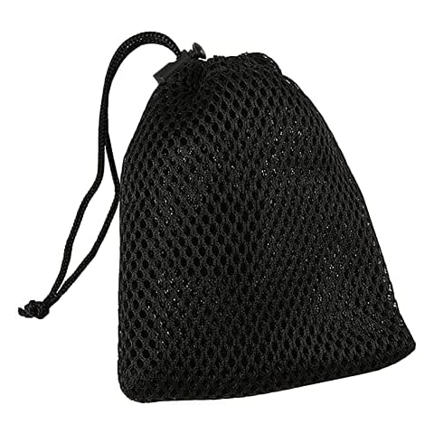 JIHUOO 6 Pcs Mesh Drawstring Pouches Black Gift Favor Bags Storage Ditty Bags with Cord Small Drawstring Net Bags for Cellphone Cover