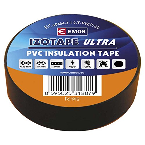 EMOS Les PVC Insulation Tape 19 mm/10 m Black, 19/10 Cerna