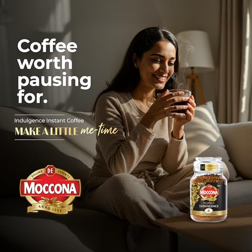 Image of Moccona Indulgence + Hazelnut Instant Coffee - 195g (Pack of 2)| Imported Coffee | Premium Arabica & Robusta Blend | Freeze-Dried | Bold & Strong Flavor