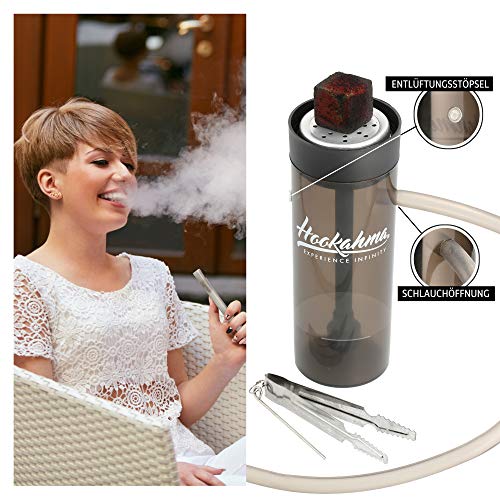 Hookahma® Haze Shisha to Go | Ideal für unterwegs, Strand, Festivals| Mini-Shisha | Inkl. Zubehör in Schwarz… – Bild 4