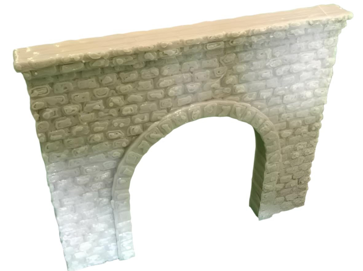Stonework Detail Railway Tunnel Single Track N Gauge Model Train Portal Entrance, Grey, 5.85cm x 7cm x 0.55cm