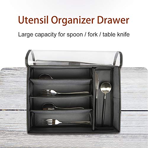ATBAY Flatware Storage Chest, Container Box with Lid for Utensils Large Capacity (Gray 1Pack)