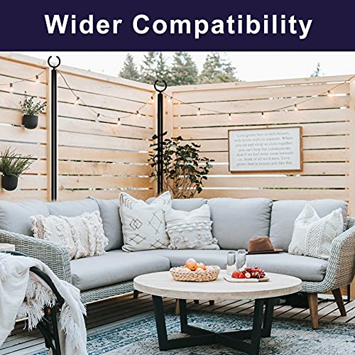 Sdmetei String Light Poles For Outside, 2 Pack Outdoor Metal Lighting Pole With Bracket Kit,110 Inch Light Post For Patio Railing, Deck, Fence, Backyard, Parties, Wedding… #TOP2