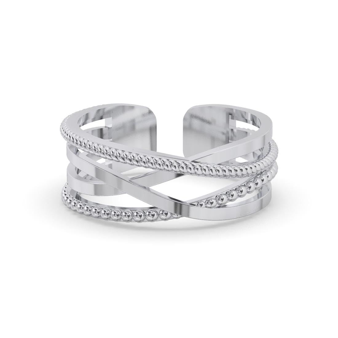 Clara Pure 925 Sterling Silver Criss Cross Finger Ring | Size Adjustable | Thumb Band | Gift for Women Girls Wife Girlfriend (B0CTFHDPVN) Amazon Price History, Amazon Price Tracker