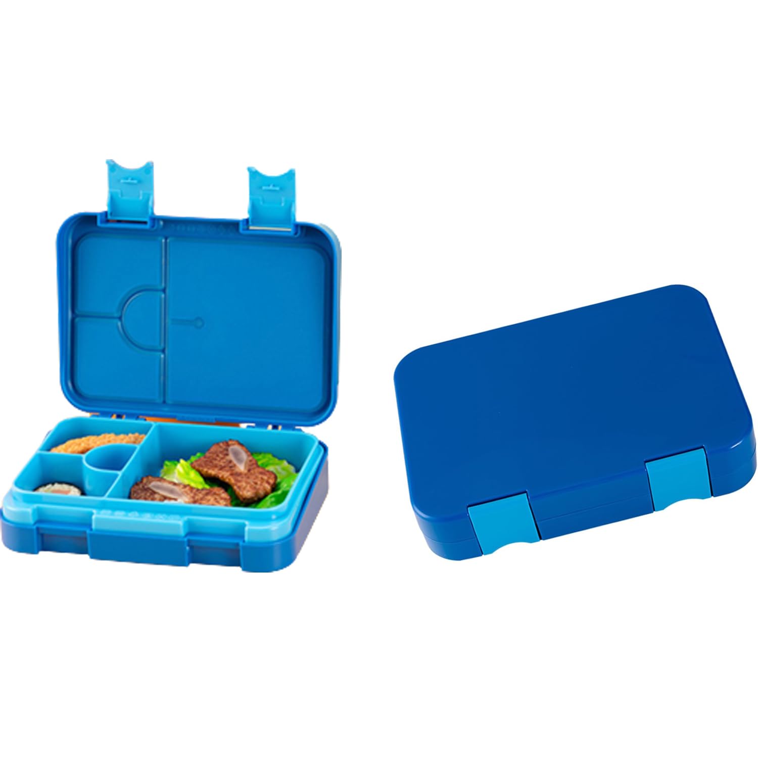 Jorunb Bento Box Lunch Box with 6 & 4 Convertible Compartment for School Kids and Adults Leakproof Food Graded Materials,17 Oz, 21 * 16 * 5cm (Blue)