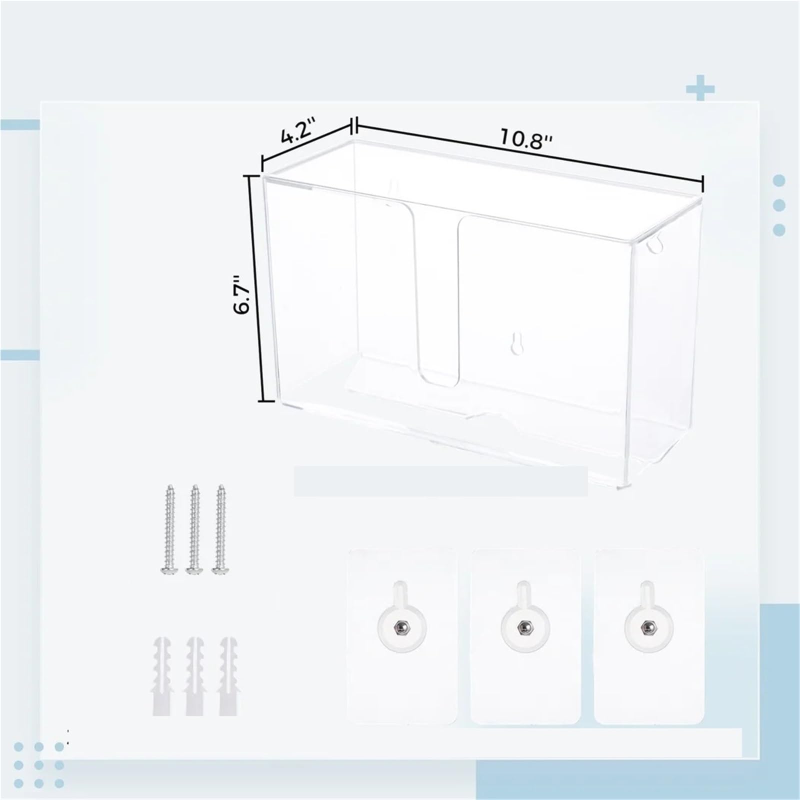 Caja dispensadora de Bolsas Basura plástico, Caja Almacenamiento Montaje en Pared, for