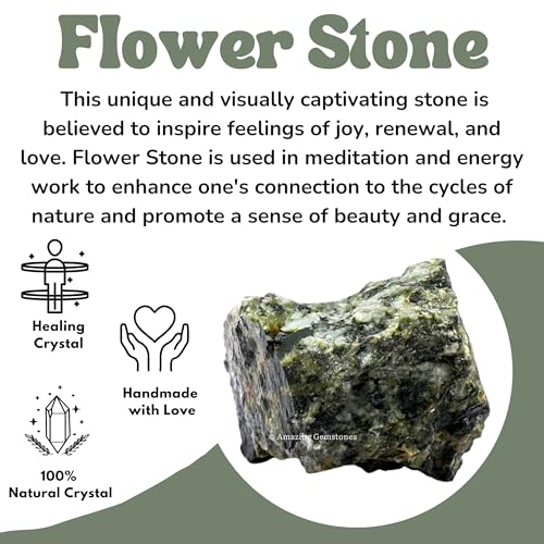Image of Amazing Gemstone Flower Stone Raw Crystals and Healing Stones, Natural Rocks for Tumbling - DIY Raw Stones and Crystals, 2 Pieces