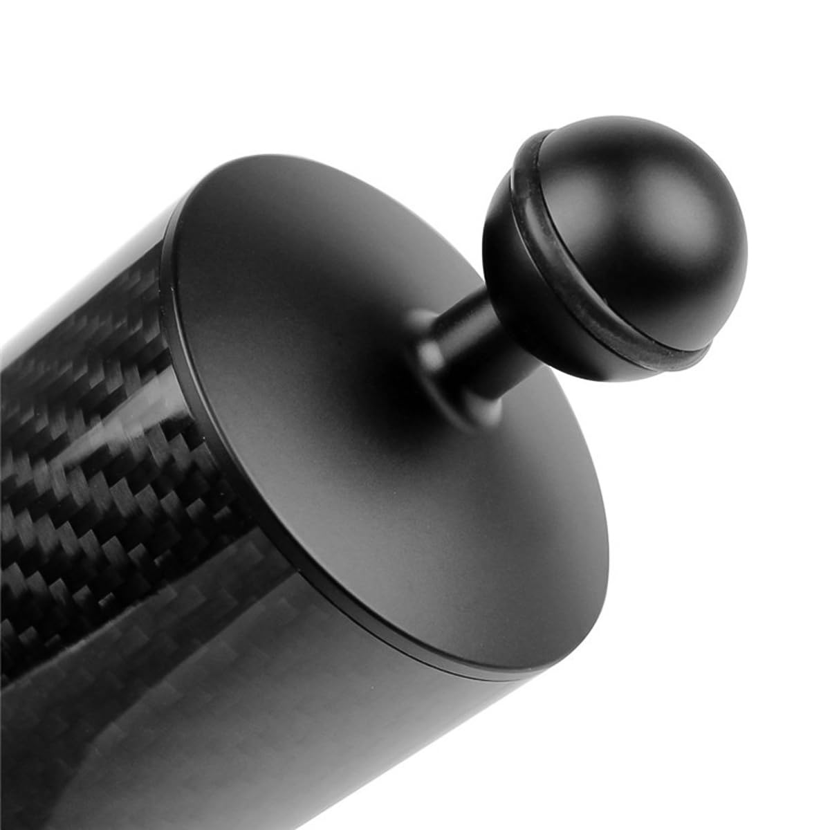 Ludom Bras flottant en fibre de carbone pour système d'éclairage ultra-léger à flottabilité sous-marine de 1 pouce pour plateau de plongée (noir, diamètre 60 mm, 8")