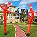 2 Pack 20 Ft Red Inflatable Tube Man Outdoor Inflatables Decor Advertising Wacky Waving Air Fly Puppet Dancer Blow Up Dancing Tube Guy for Business Yard Lawn Christmas Party, Blower NOT Included