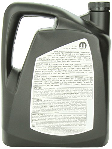 Genuine Chrysler Accessories (5191185Aa) Cvtf+4 Transmission Fluid -1.3 Gallon/5 Liter, Black #TOP1