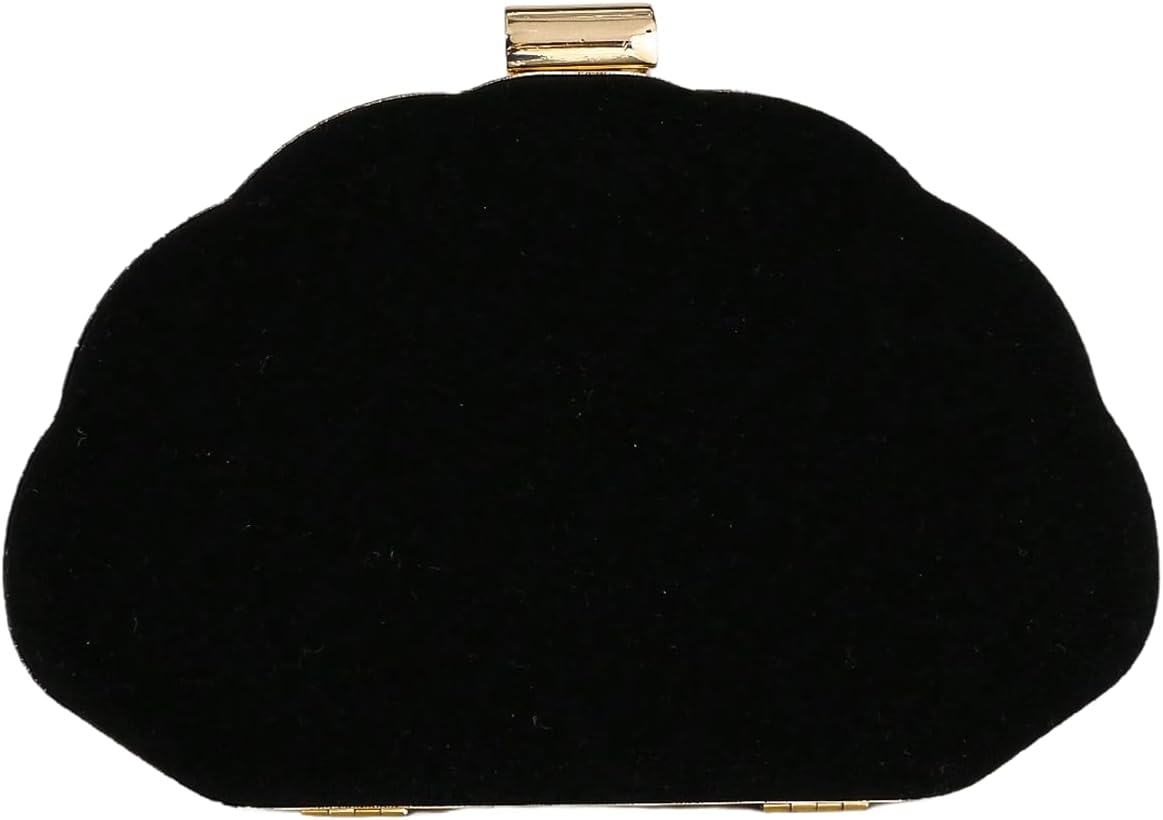 Milumia Women's Metallic Shell Clutch Purse Cocktail Wedding Guest Evening Handbags with Chain Strap