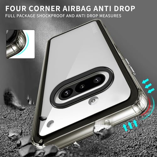 Image of Craftmind Anti-Yellow Clear Mobile Phone Back Cover Case for Nothing Phone 3A, UV Shield Technology, Grey, Hard Cover, Drop Protection, Mag-Saf Compatible