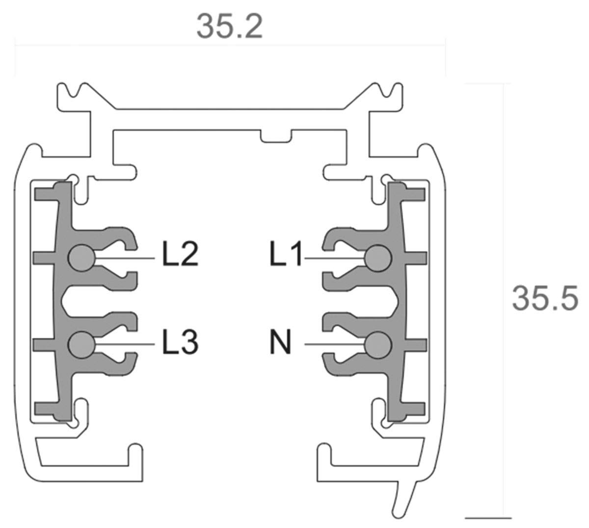 Carril eléctrico de 3 fases D Line, construcción, 220-240 V CA/50-60 Hz, 100 cm, color negro