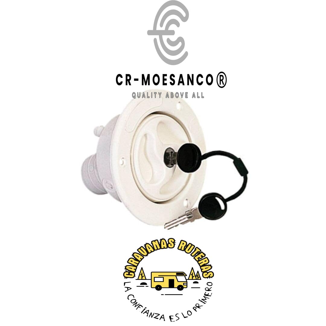 CR-MOESANCO Bocana de Llenado para Deposito de Agua de Caravana, Autocaravana o Barco con dos Llaves