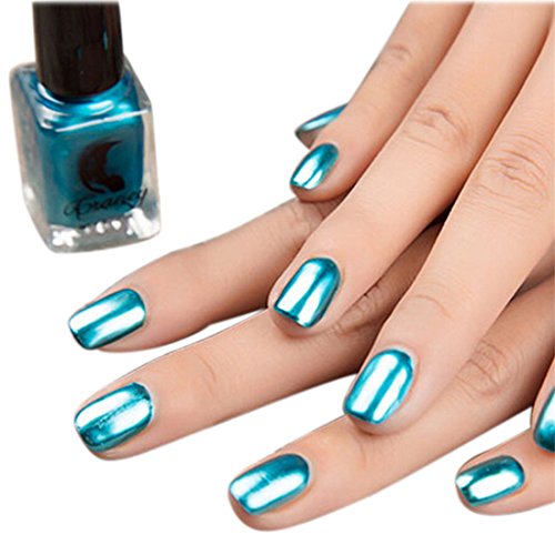Nagellack Btruely Spiegel Nail Polish Überzug Paste Metall Farbe Edelstahl Nagelpolitur (eins Größe, Blau)