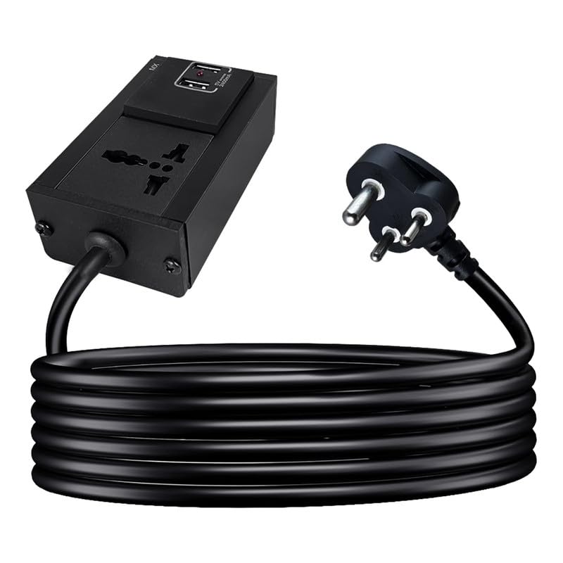 Image of MX Single Socket Extension Board with 30 Meter Heavy Duty Long Wire Cord Use to Exetend Power Socket 2500W 10A Wire Extender with Plug Perent (20 Mtr, Universal Socket + 95W USB-C + USB-A)