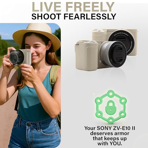 Funda de silicona para cámara Sony ZV-E10 II beige miniatura 6