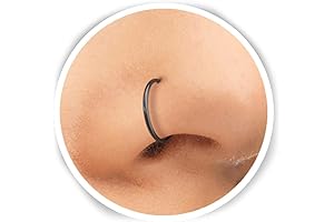 Tiny Black Nose Ring - snug 24 gauge nose ring hoop