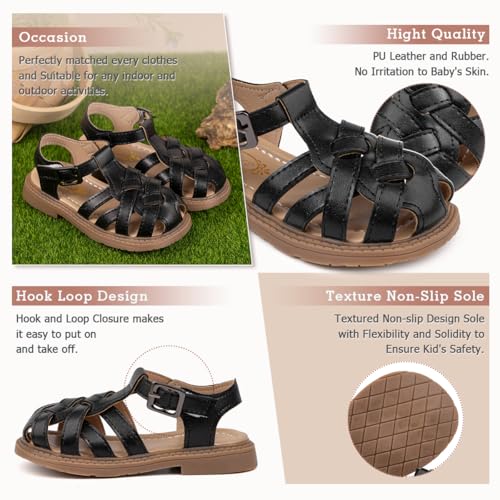 Image of Boys Girls Sandals Open Toe Breathable Princess Non-Slip Flats Summer Beach Lightweight Rubber Sole Sandals (Toddler /Little Kid)