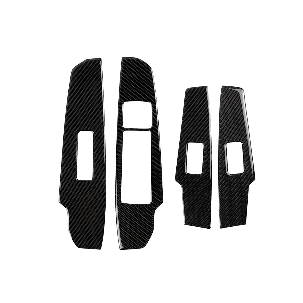 NVCNX Car Power Window Lift Switch Button Panel Cover Decal Compatible with Lexus ​IS250 2014 2015 / IS200t 2016 2017 / IS300 2016-2020 / IS350 2014-2020 Carbon Fiber Interior Trim Accessories Black