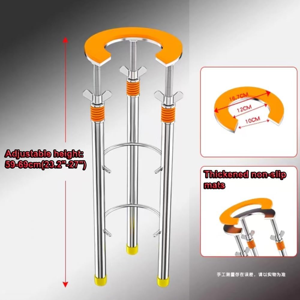 Patas ajustables, Poste de soporte telescópico para lavabo de baño, postes de Acero inoxidable de 8" a 29", Kit de reparación de fregadero de cocina (altura 59-69 cm (23,2"-27"))