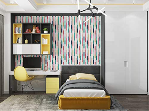 Image of DWELLSINDIA Dot Striped Self Adhesive Wallpaper Waterproof, Scratch Resistant, Laminated 41cm x 244cm