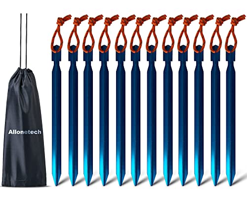 12 Pack Tent Stakes, 7075 Ground Metal Camping Aluminum Tent...