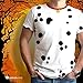 Dog Dalmatian Costume Red Collar All Over Adult T-Shirt - Small