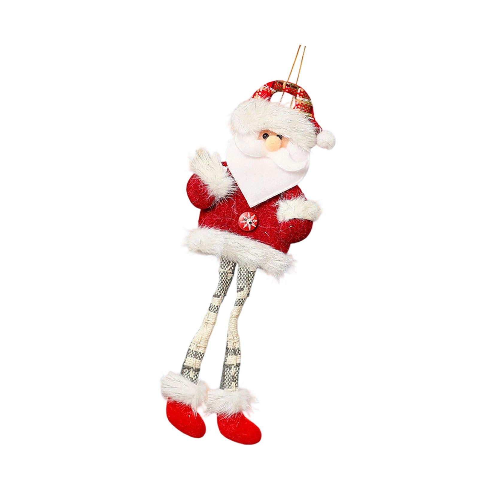 Buxuaaaa A Buxuaaa Leg Santa/Snowman/Deer/Bear Hanging Ornament Djustable Rope Christmas Decoration For Home Festival Party Easy Install Christmas Decoration