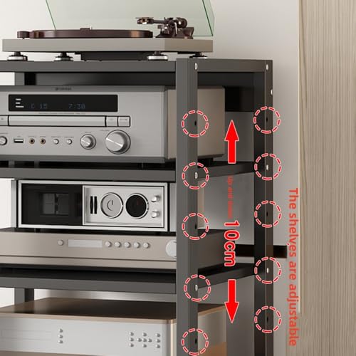 Meuble de rangement multimédia polyvalent noir pour lecteur CD et consoles