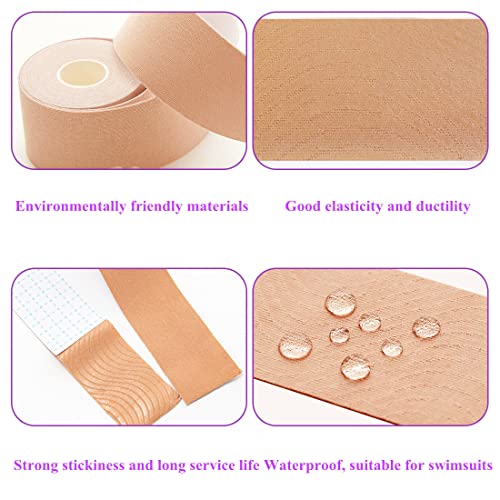 Image of Invisible Bob Tape Breast Lift Tape Self Adhesive Body Tape Bra for Chest | Bust Boobs Lifting Push up Backless Bra Support Tape Lift Support Boobytape Long Straps for Large Breasts Strapless Dresses