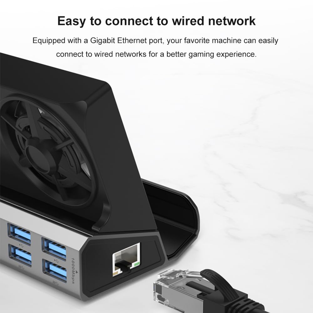 Docking station compatibile con HDMI Hub console 4K 60Hz USB C Docking Station Gigabit Ethernet 1000Mbps Tipo C USB 3.0 2.0 PD 100W RJ45 per Steam Deck