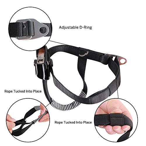 Newdoar Left Foot Ascender Riser Rock Climbing Tree Arborist Mountaineering Rappelling Quick Step Equipment Ce Certified Climbing Device For 8~13Mm Rope(Left Black) #TOP5