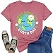 Rwabing Earth Day Shirts for Women Environmental Protection T-Shirt Make Every Day Earth Day Tee Tops Pink