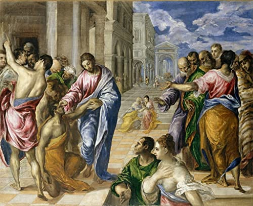Toile Le Christ guérissant les aveugles El Greco - Tableau mural 60x90cm