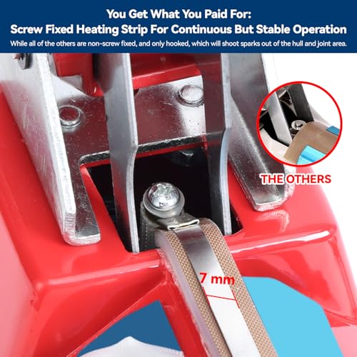 Image of Sealer Pro, 12-inch Super Impulse Heat Bag Sealer, 7-mm Sealing System with Patent for Never Burn Out, Antioxidant Aluminium Shield, Copper Transformer, Built-in Fuse Safety System, Red