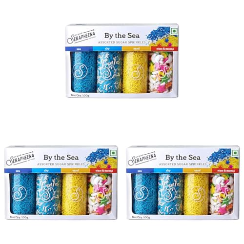 Image of Serapheena Sugar Sprinkles - by The Sea, 100g | Cakes and Cupcakes Decoration Kit (Pack of 3)