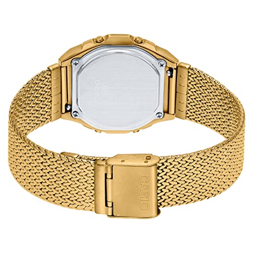 Casio Vintage A1000MGA-5DF Black Digital Dial Gold Stainless Steel Mesh Band D277 - Image 4