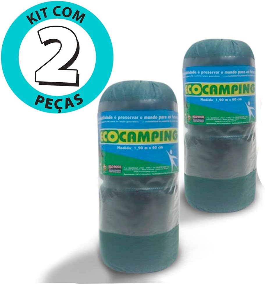 Kit 2 Colchonete Acampamento Camping Solteiro Pesca Retiro Ginástica 190x60cm Verde