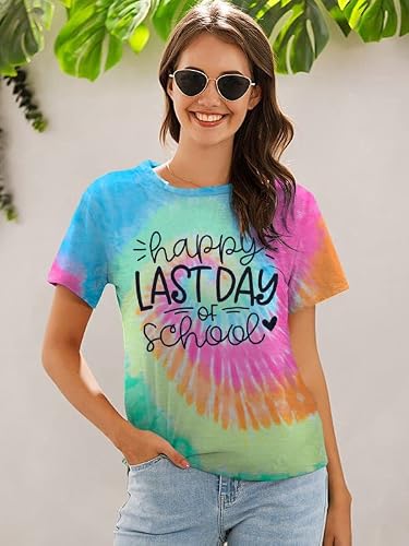 Last Day Of School Shirt For Teachers Women Teacher Life T-Shirt School Graduation Tee Appreciation Gift Shirt Top Colorful #TOP5
