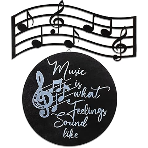 2 Pieces Music Wooden Vinyl Wall Decor Cover