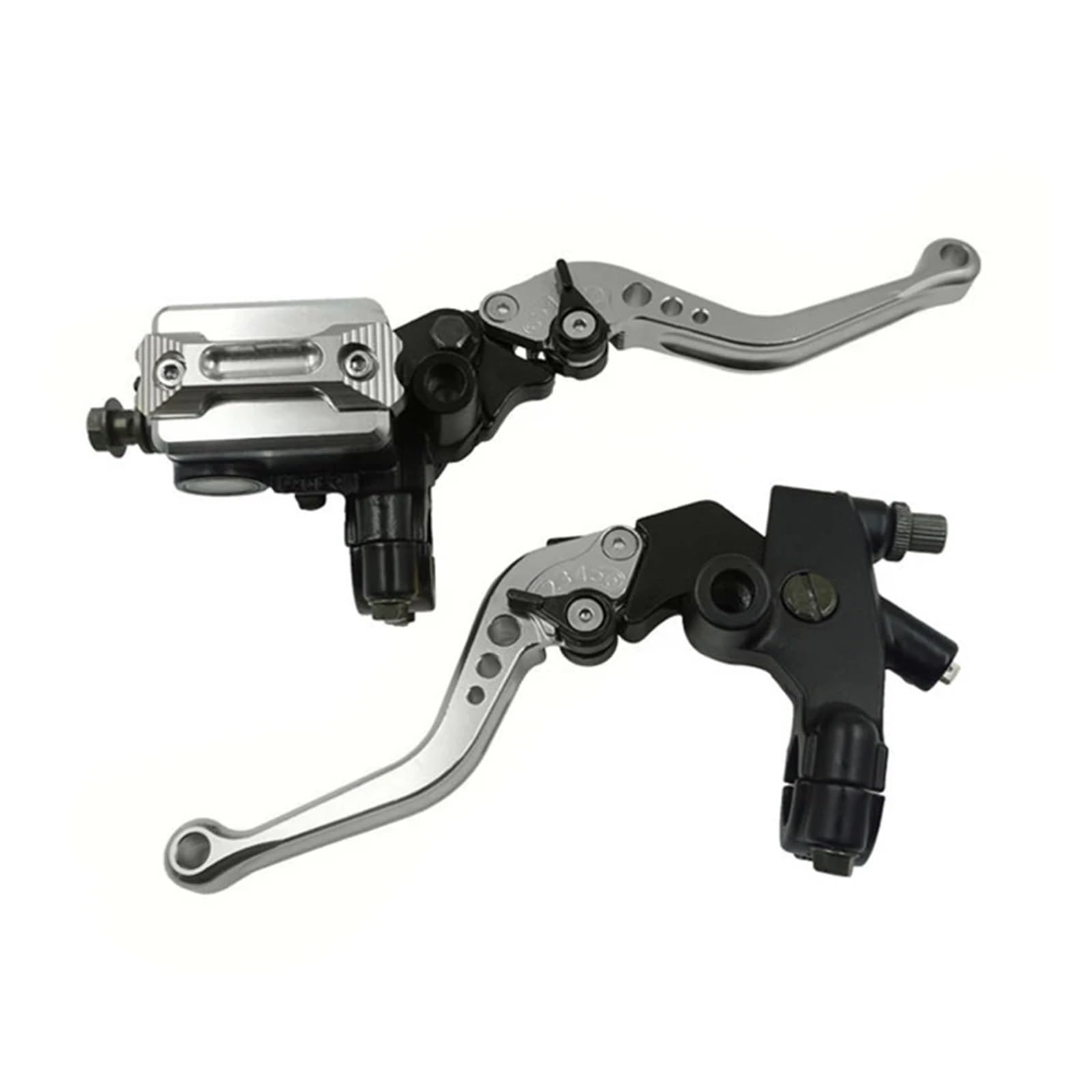 Twixral Motorbike Brake Levers Modified Upper Pump Hydraulic Brake Main Upper CNC Aluminum Handle Clutch(Sliver)