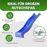 Gartenpirat Wellenrutsche 290 cm Blau mit Wasseranschluss für Podest 150 cm (+/-5 cm) Anbaurutsche inkl. Montageschrauben Gartenrutsche für Spielturm Schaukel Stelzhaus - 2