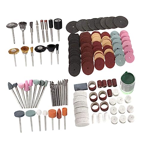 SHINEOFI Juego De 222 Piezas De Accesorios Para Amoladora Eléctrica Taladro De Pulido Cepillo Herramientas Kit De Pulido Almohadillas De Corte De Lana Para Pulir